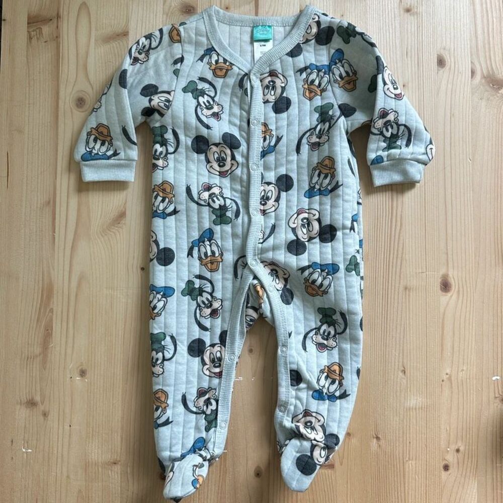 Disney Mickey Mouse quilted footie pjs 6-9m